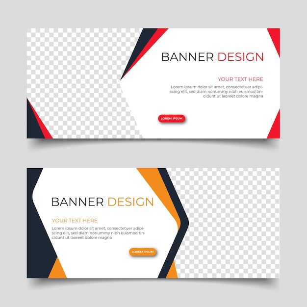 Diseño abstracto de banderas de negocios modernas Diseño de plantillas vectoriales de fondo creativas limpias y simples