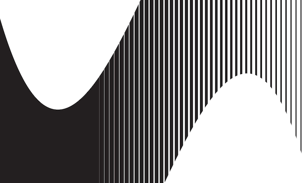 Diseño abstracto en blanco y negro con líneas y curvas