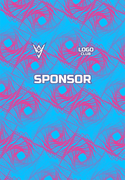 Diseño abstracto de camiseta deportiva con logotipo del patrocinador y líneas giratorias