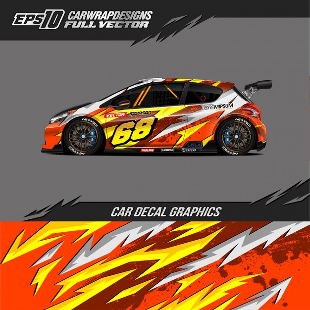 El diseño abstracto de carreras de automóviles deportivos