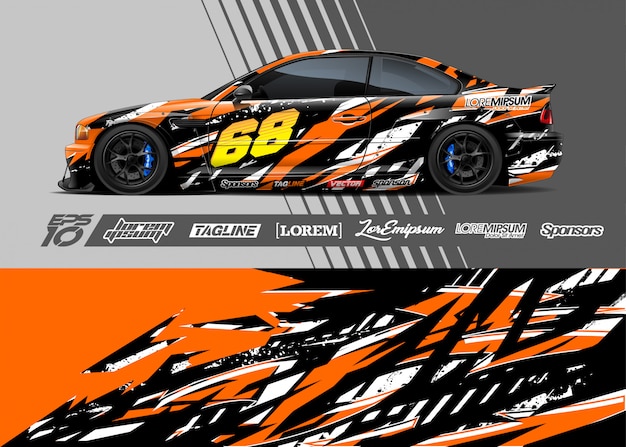 El diseño abstracto de carreras de automóviles deportivos