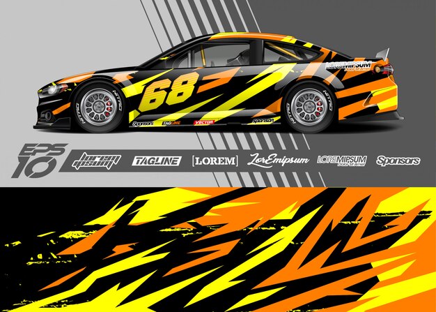 El diseño abstracto de carreras de automóviles deportivos