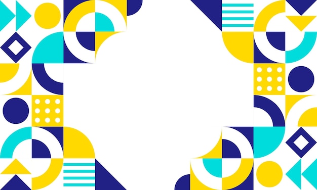 un diseño abstracto colorido con círculos y un fondo amarillo