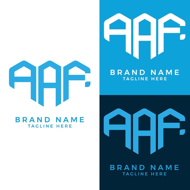 Diseño abstracto del conjunto del logotipo de la letra AAF.