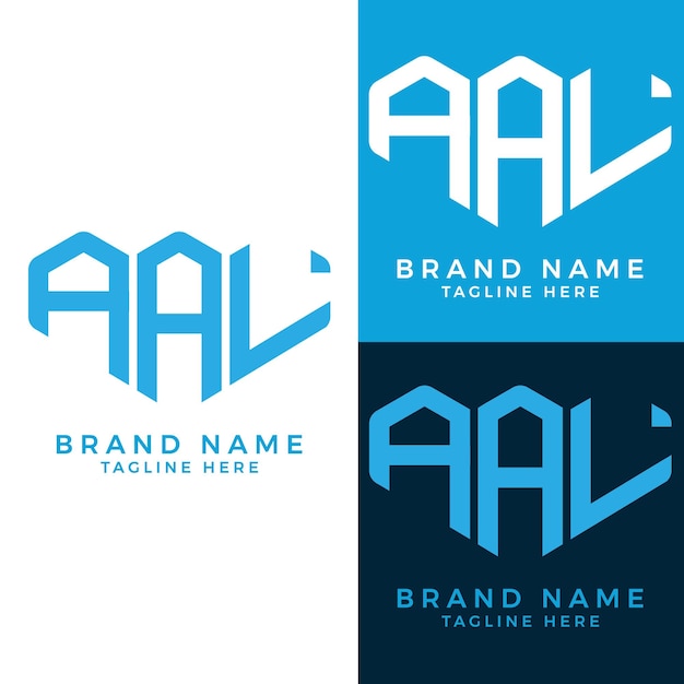 Diseño abstracto del conjunto del logotipo de la letra AAL.