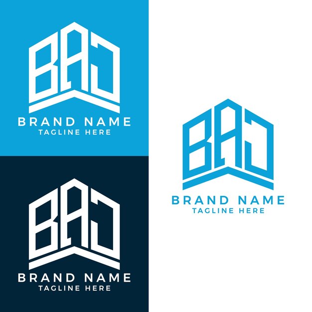 Diseño abstracto del conjunto de logotipos de letras AAA.