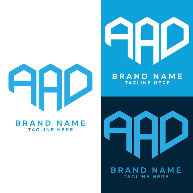 Diseño abstracto del conjunto de logotipos de letras AAO.