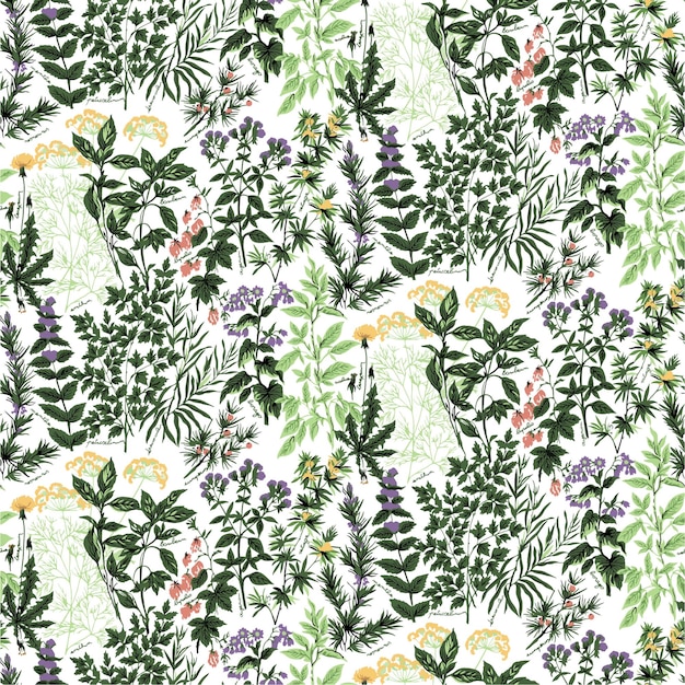 Diseño abstracto de flores texturizadas listas para estampados textiles