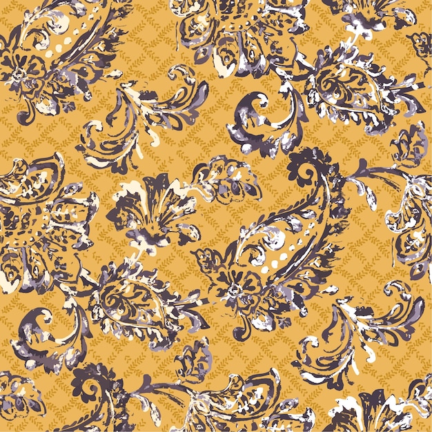 Diseño abstracto de flores texturizadas listas para estampados textiles