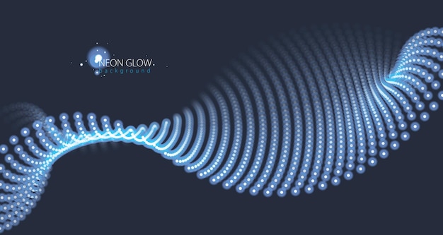Diseño abstracto de flujo de partículas. Ilustración de efecto de vector de luces redondas borrosas. Malla de puntos brillantes, hermosa ilustración.