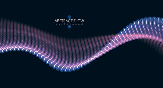 Diseño abstracto de flujo de partículas. Ilustración de efecto de vector de luces redondas borrosas. Malla de puntos brillantes, hermosa ilustración.