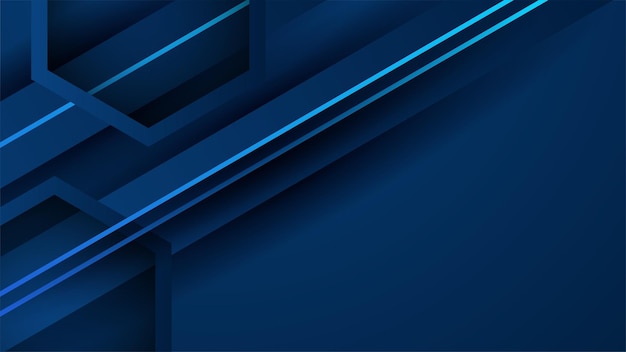 Diseño abstracto con fondo geométrico azul Fondo de bandera azul Template de fondo de diseño gráfico abstracto de bandera vectorial