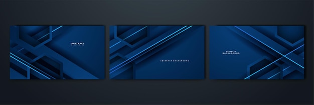 Diseño abstracto con fondo geométrico azul Fondo de bandera azul Template de fondo de diseño gráfico abstracto de bandera vectorial