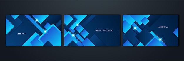 Diseño abstracto con fondo geométrico azul Fondo de bandera azul Template de fondo de diseño gráfico abstracto de bandera vectorial