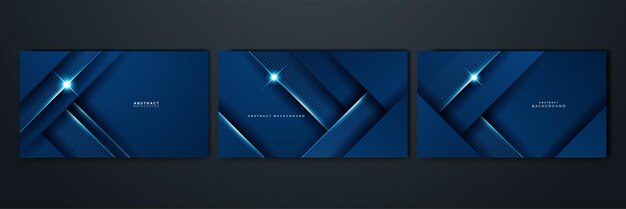 Diseño abstracto con fondo geométrico azul Fondo de bandera azul Template de fondo de diseño gráfico abstracto de bandera vectorial