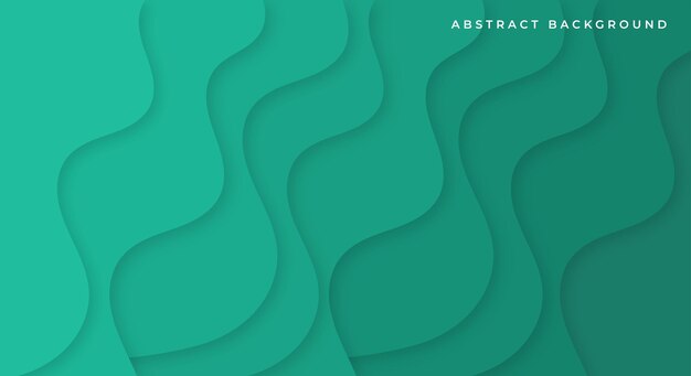 Diseño abstracto de formas de fondo de color verde turquesa ondulado