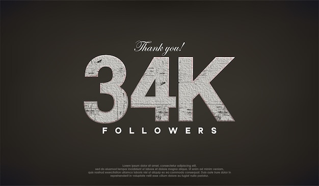 Diseño abstracto gracias 34k seguidores con color gris.