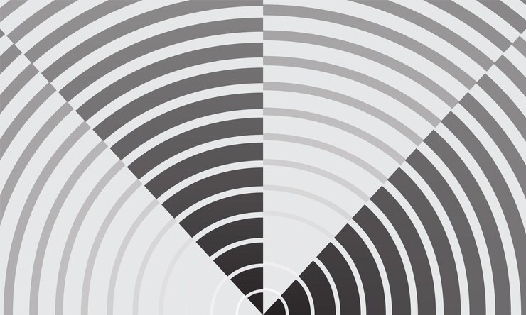 Vector un diseño abstracto gris y negro con una espiral blanca y gris