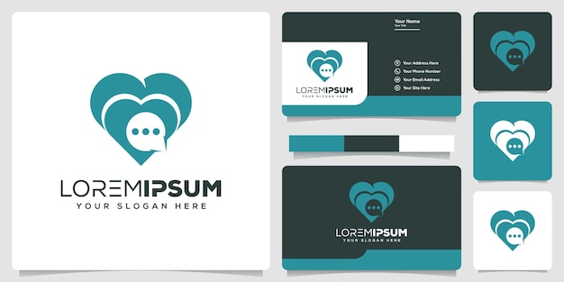 diseño abstracto del logotipo de amor y chat