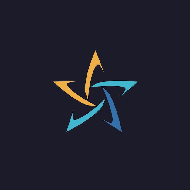 Diseño abstracto del logotipo de la estrella