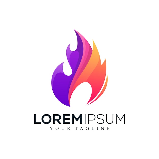 Diseño abstracto del logotipo del fuego