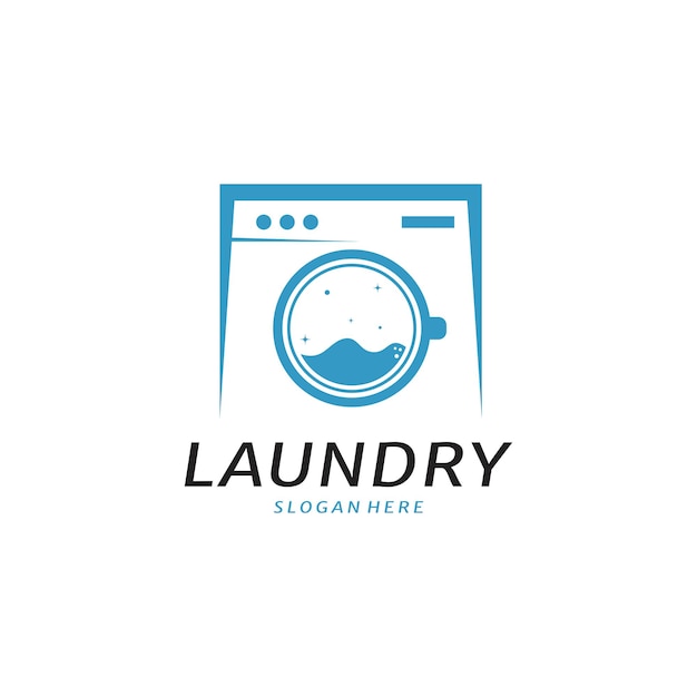 Diseño abstracto del logotipo de la lavandería minimalista