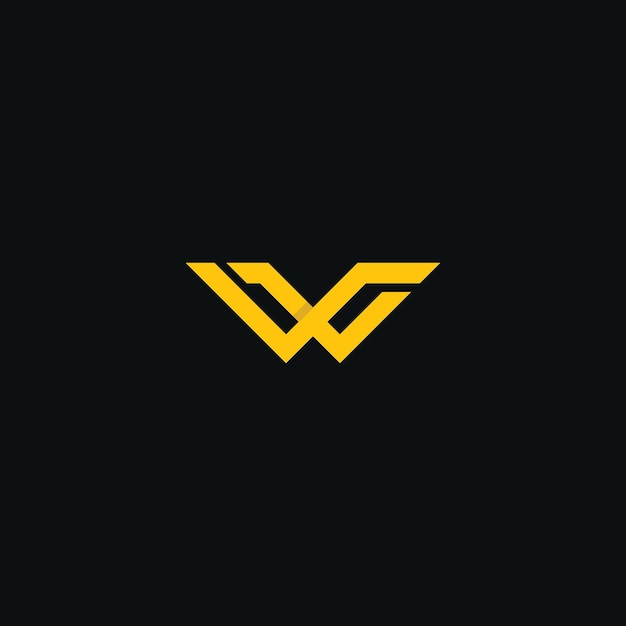 Diseño abstracto del logotipo con una letra amarilla W