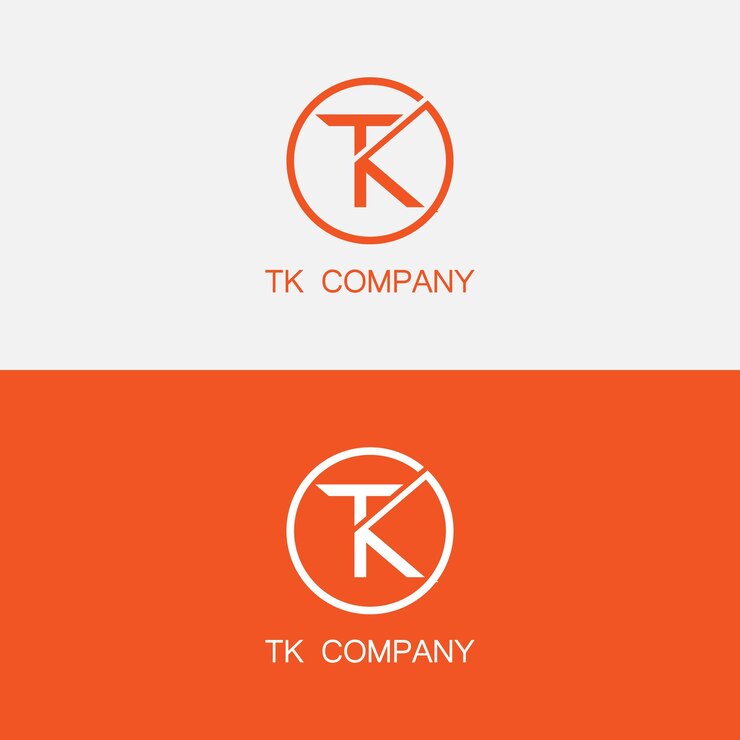Vector el diseño abstracto del logotipo de la letra k en un fondo de diferentes colores tk monograma