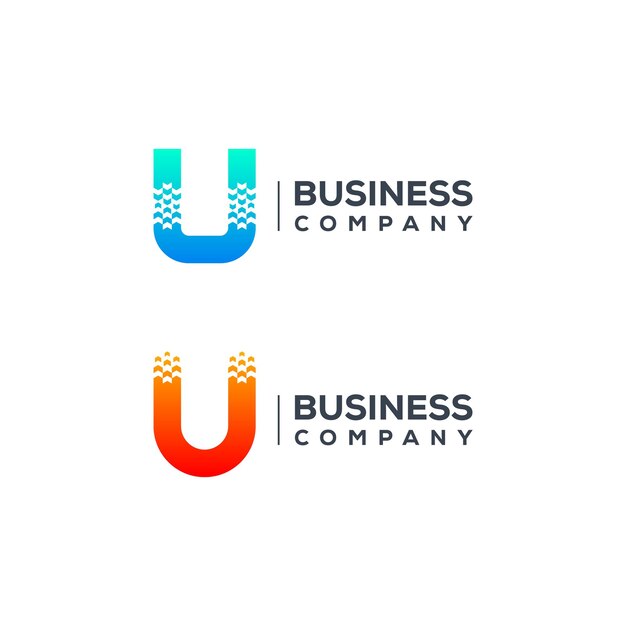 Diseño abstracto del logotipo de la letra U con forma de puntero de flechas para Logistics Delivery Express Company