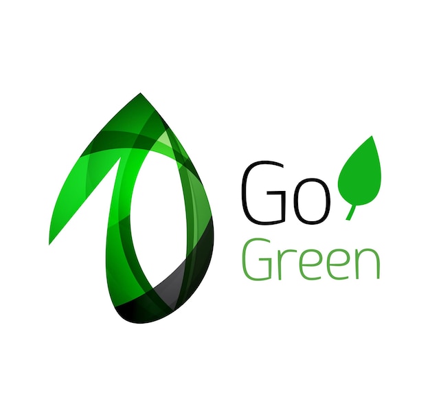 Diseño abstracto del logotipo de la liga ecológica hecho de piezas de color de varias formas geométricas