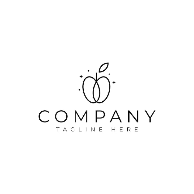 Diseño abstracto de logotipo de manzana