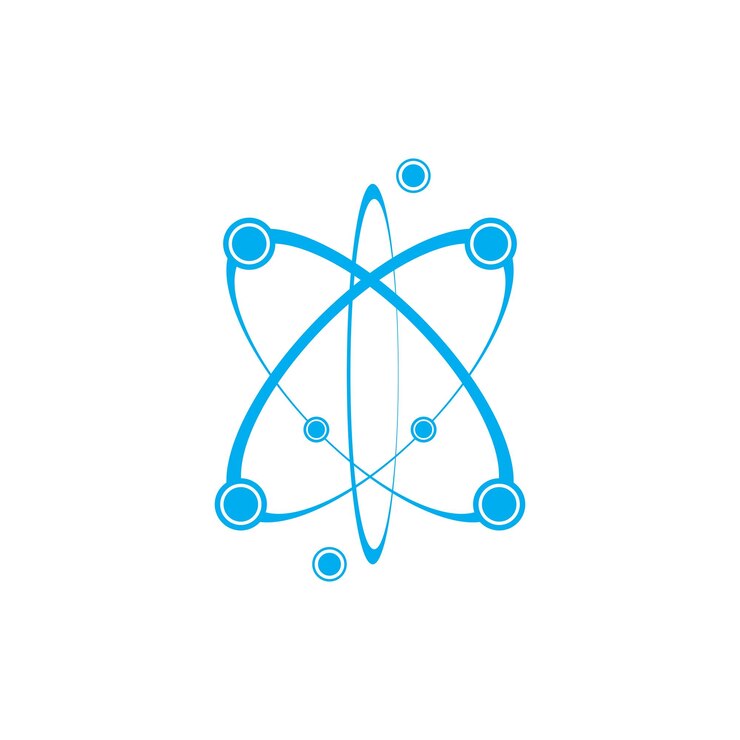 Vector diseño abstracto del logotipo con una molécula