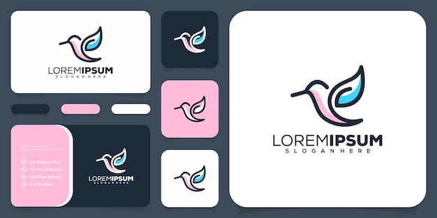 Diseño abstracto del logotipo del pájaro