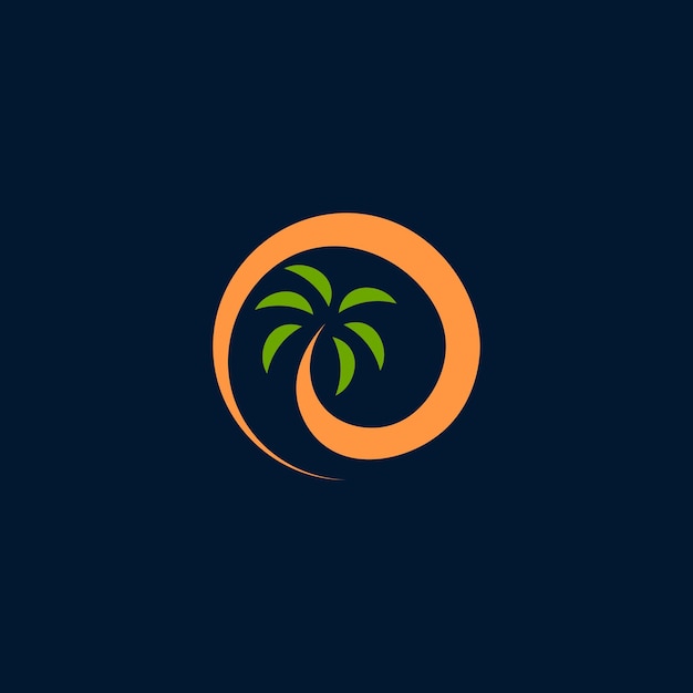 Diseño abstracto del logotipo de la palmera