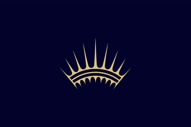 Diseño abstracto del logotipo de Sunshine en color dorado