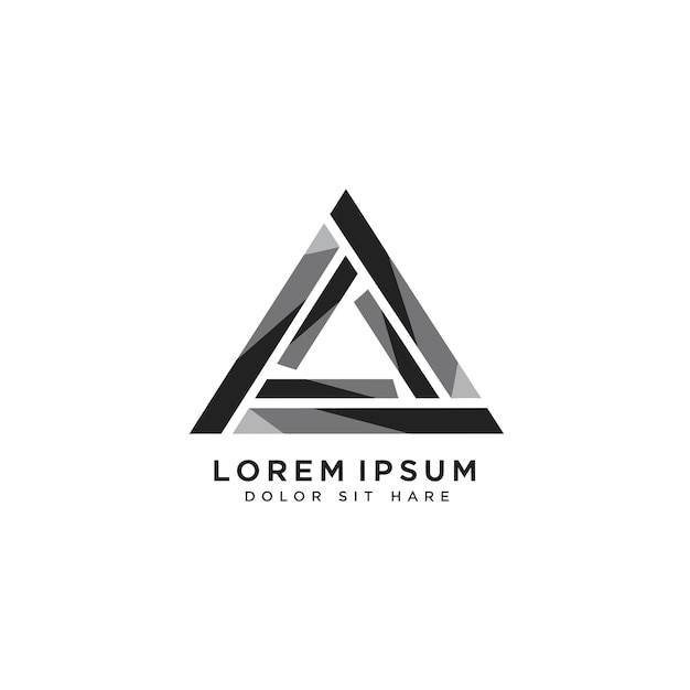 Diseño abstracto del logotipo del triángulo