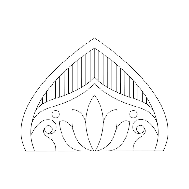 Diseño abstracto de mandala en estilo ornamento redondo étnico