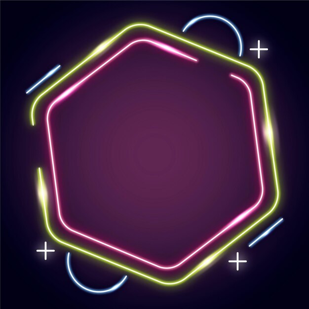 Diseño abstracto de marco de neón