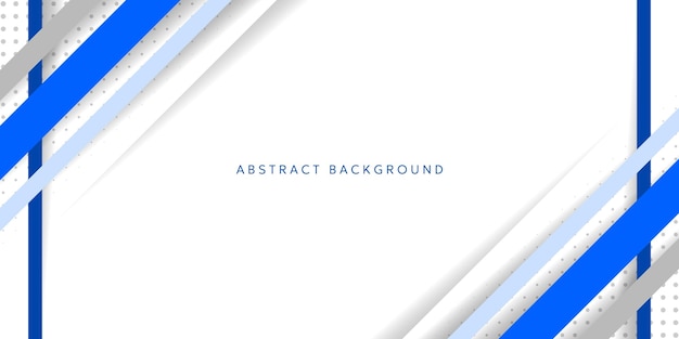 Diseño abstracto moderno con líneas azules y grises sobre blanco.