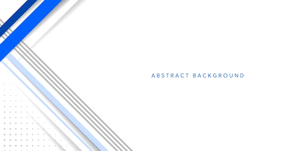 Diseño abstracto moderno con líneas azules y grises sobre blanco.