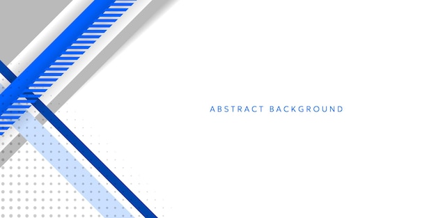 Diseño abstracto moderno con líneas azules y grises sobre blanco.