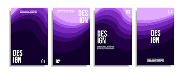 Diseño abstracto moderno y onda de color púrpura.
