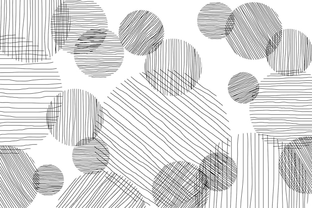 Diseño abstracto monocromático formado por líneas verticales y horizontales en círculos superpuestos