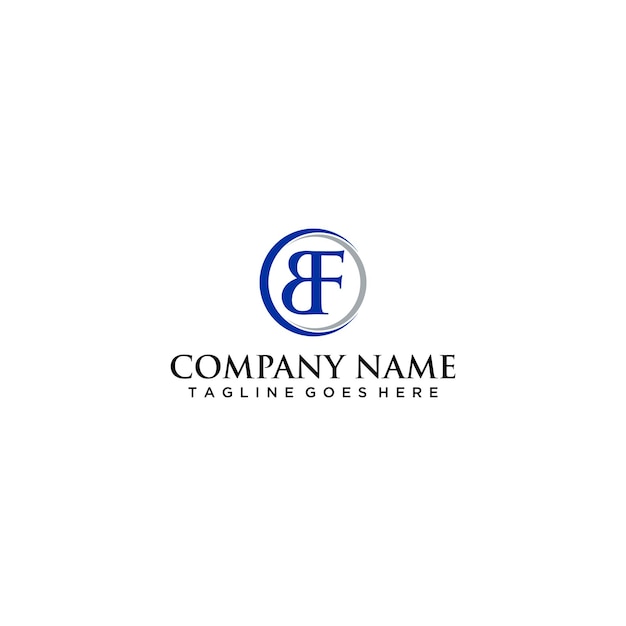 Diseño abstracto de la muestra del logotipo de la letra BF o FB