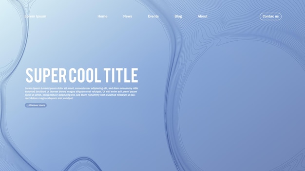 Diseño abstracto de página de destino con burbujas de línea dinámica plantilla para sitio web o aplicación
