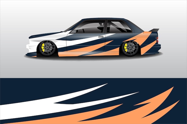 Diseño abstracto de pegatinas de envoltura vectorial para automóviles