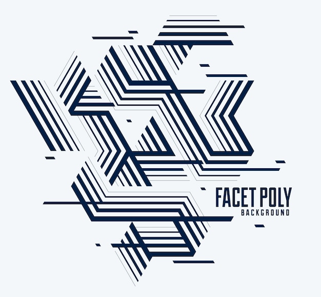 Diseño abstracto poligonal bajo poli vector, fondo de estilo retro artístico para anuncios o impresiones, portada o póster, pancarta o tarjeta. Triángulos 3D lineales y elementos de cubos.