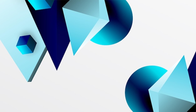Diseño abstracto que muestra cubos isométricos pirámides cuadrados y esferas en un vibrante diseño 3D Moderno y dinámico perfecto para diseño tecnológico o temas futuristas