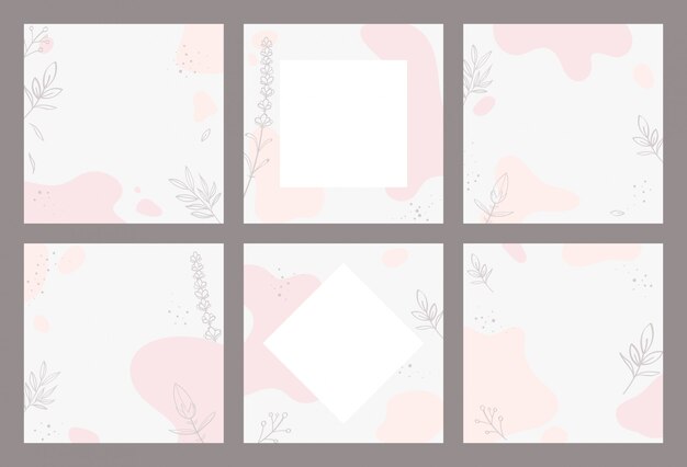 diseño abstracto para redes sociales insta feed post. Doodle garabato dibujado a mano en forma
