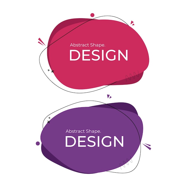 El diseño abstracto rosa y púrpura forma un vector creativo